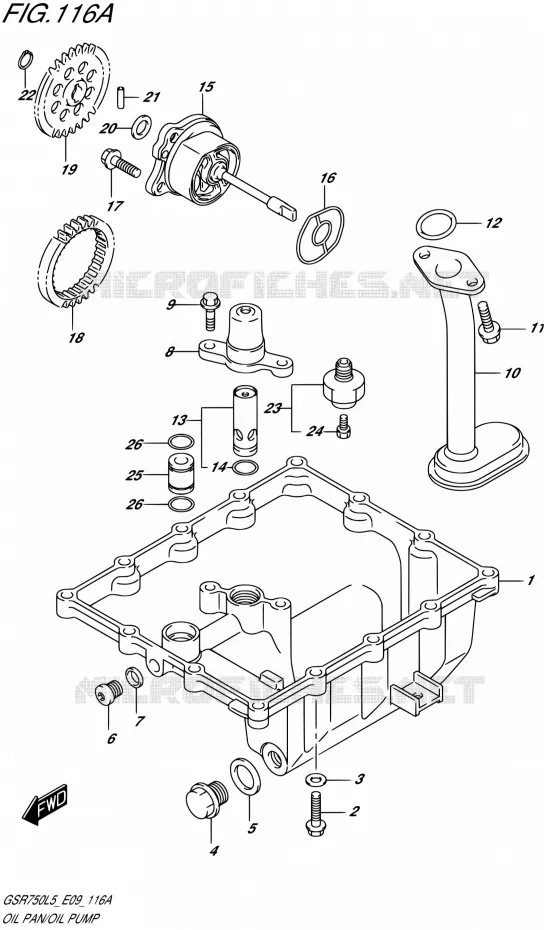 CARTER INFERIEUR - POMPE A HUILE Suzuki MOTO 750 GSR 2015  GSR750 L5 (E09)