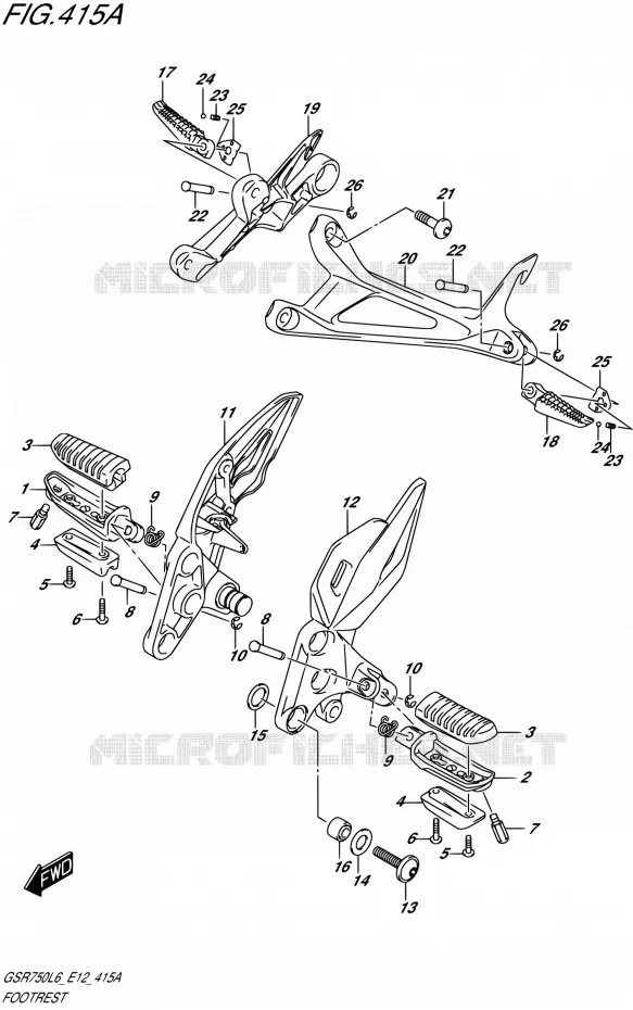 REPOSE PIED Suzuki MOTO 750 GSR 2016  GSR750 L6 (E12)