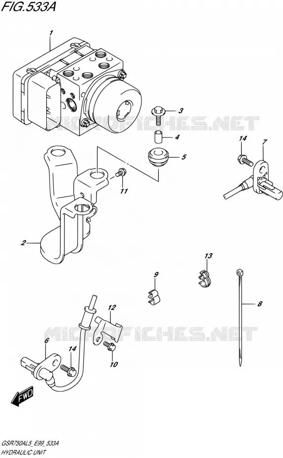 SYSTÈME ABS Suzuki MOTO 750 GSR 2015  GSR750A L5 (E99)