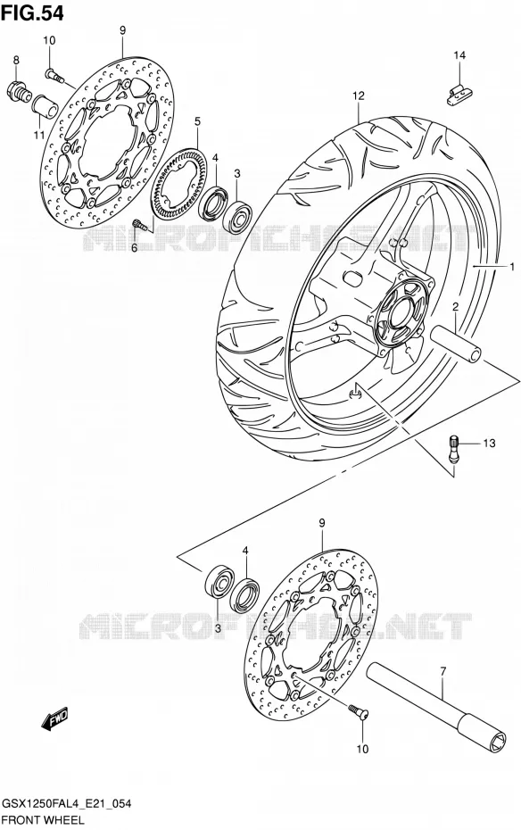 ROUE AVANT Suzuki MOTO 1250 GSX-F 2014  GSX1250FA L4 (E21)