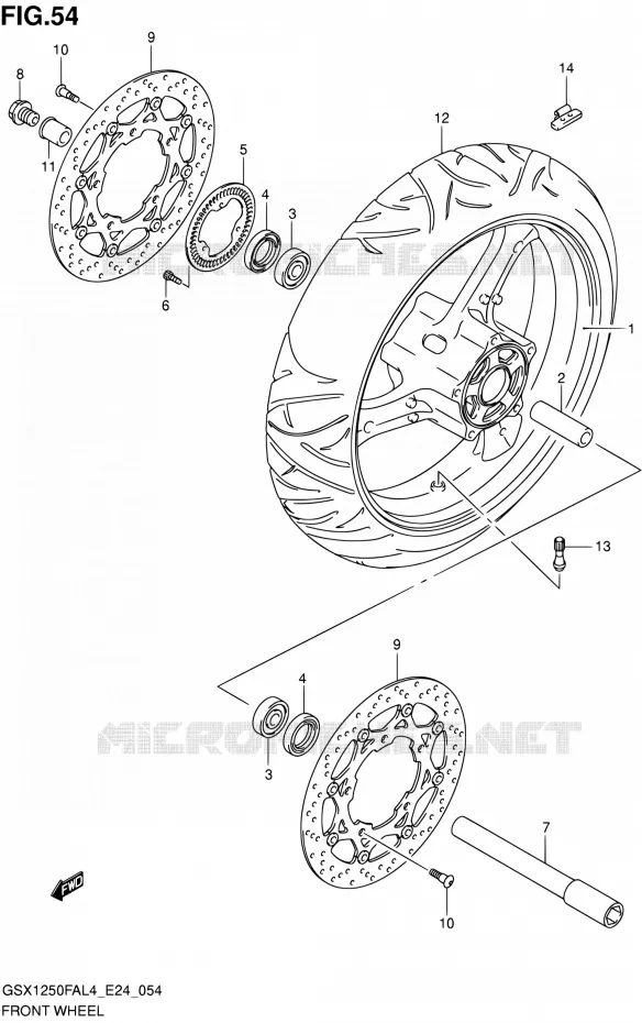 ROUE AVANT Suzuki MOTO 1250 GSX-F 2014  GSX1250FA L4 (E24)