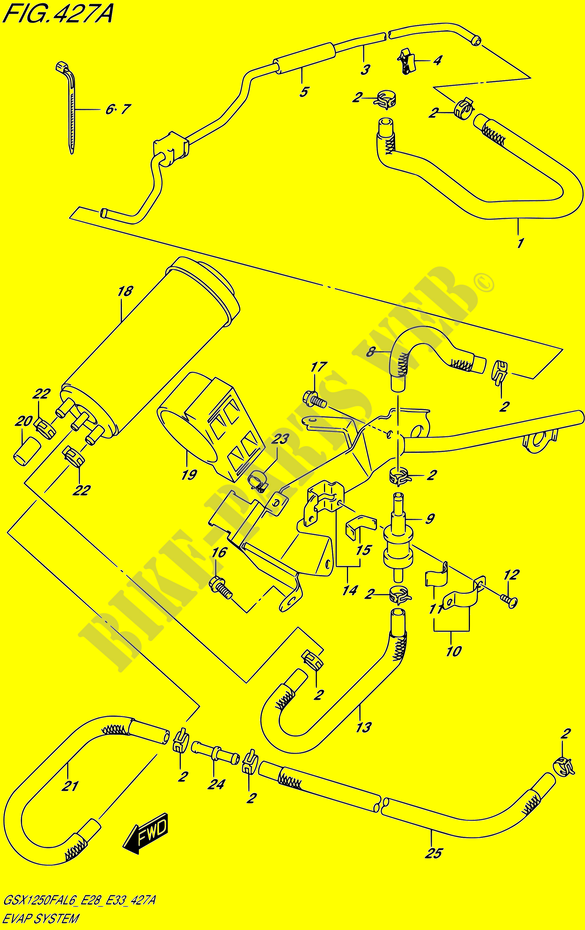 SYSTÈME DE RECYCLAGE VAPEURS CARBURANT (GSX1250FAL6 E33) pour Suzuki GSX-F 1250 2016
