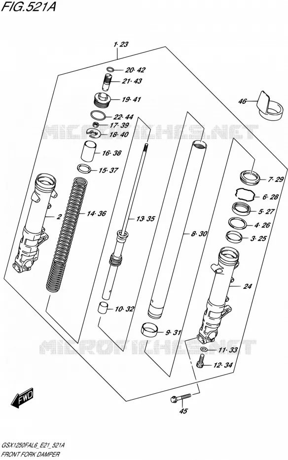 FOURCHE Suzuki MOTO 1250 GSX-F 2016  GSX1250FA L6 (E21)