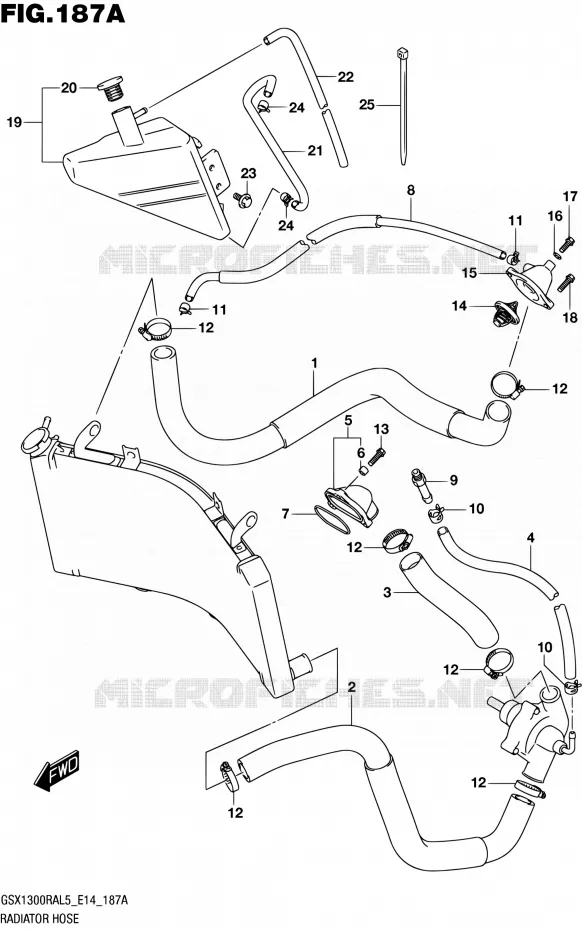 DURITE DE RADIATEUR Suzuki MOTO 1300 HAYABUSA 2015  GSX1300RA L5 (E14)