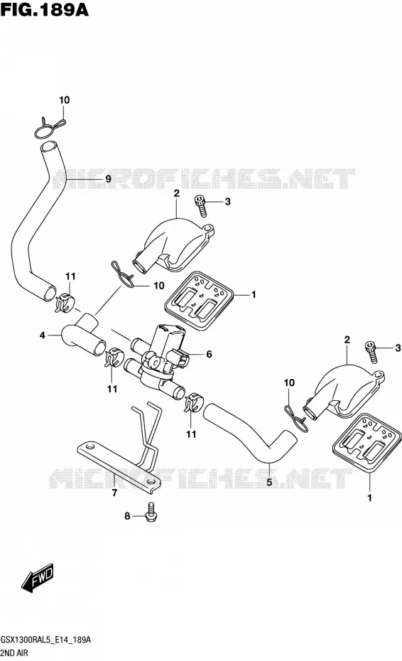 SYSTEME RECYCLAGE GAZ ECHAPPEMENT Suzuki MOTO 1300 HAYABUSA 2015  GSX1300RA L5 (E14)