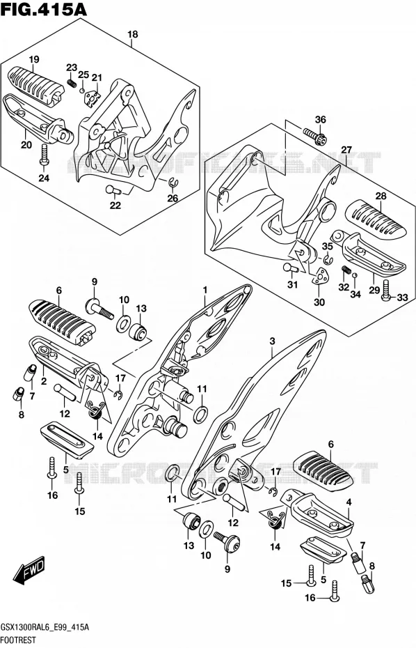 REPOSE PIED Suzuki MOTO 1300 HAYABUSA 2016  GSX1300RA L6 (E99)