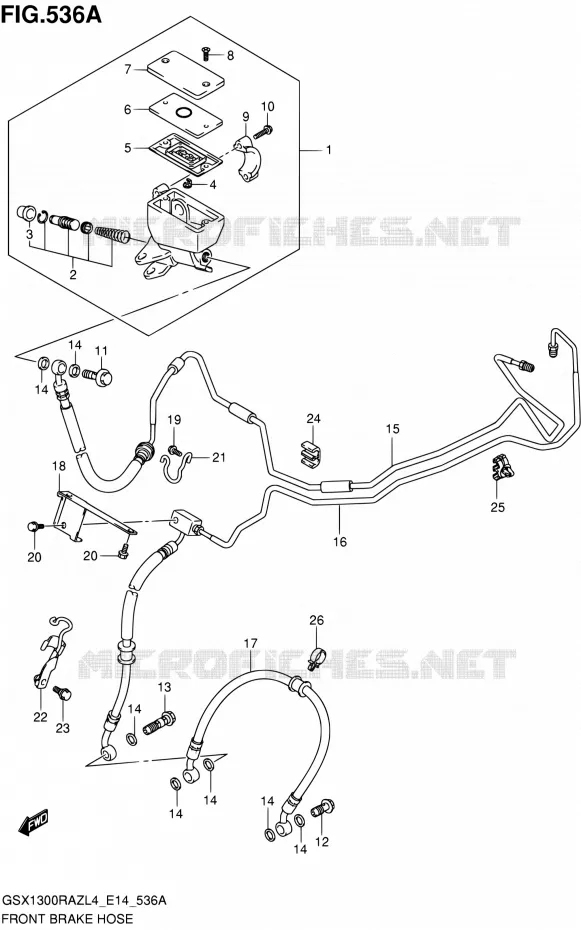 DURITE DE FREIN AVANT Suzuki MOTO 1300 HAYABUSA 2014  GSX1300RAZ L4 (E14)
