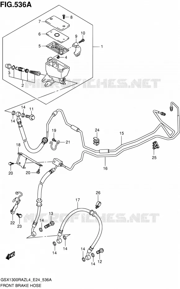 DURITE DE FREIN AVANT Suzuki MOTO 1300 HAYABUSA 2014  GSX1300RAZL4 (E24)