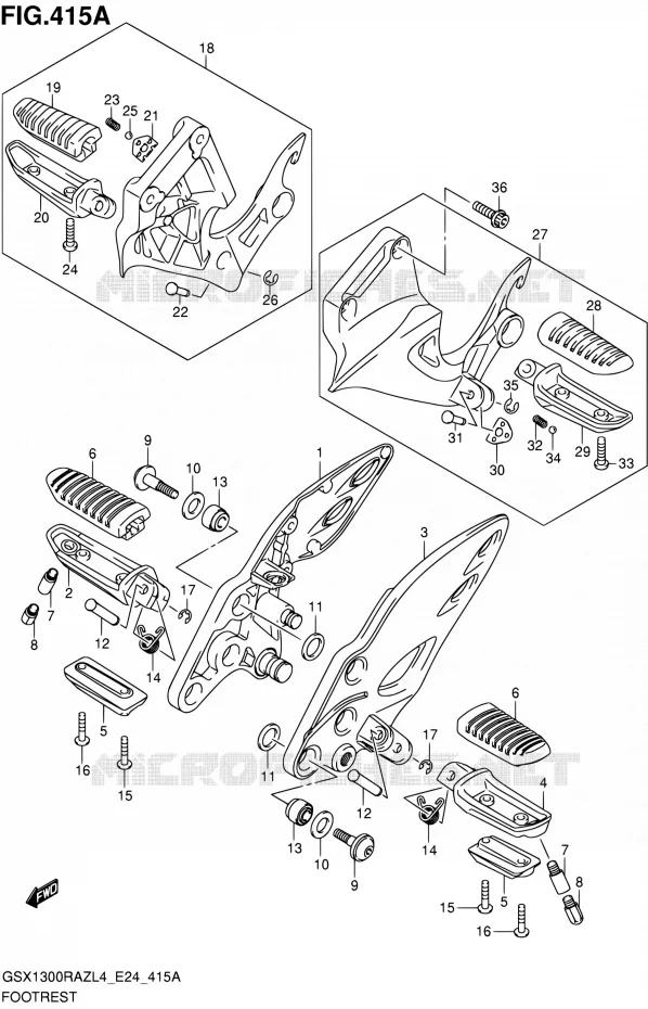 REPOSE PIED Suzuki MOTO 1300 HAYABUSA 2014  GSX1300RAZL4 (E24)