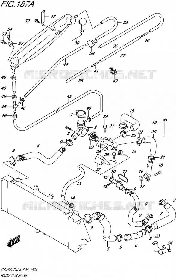 DURITE DE RADIATEUR Suzuki MOTO 650 GSX-F 2014  GSX650FA L4