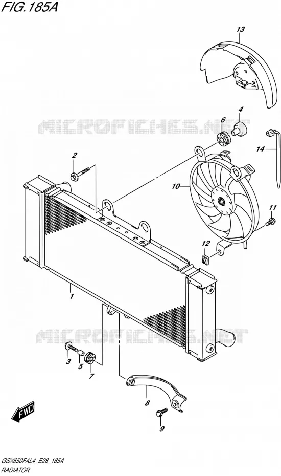 RADIATEUR Suzuki MOTO 650 GSX-F 2014  GSX650FA L4