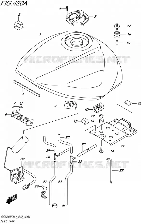 RESERVOIR D'ESSENCE Suzuki MOTO 650 GSX-F 2014  GSX650FA L4