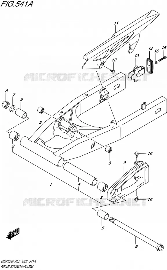 BRAS OSCILLANT ARRIERE Suzuki MOTO 650 GSX-F 2015  GSX650FA L5