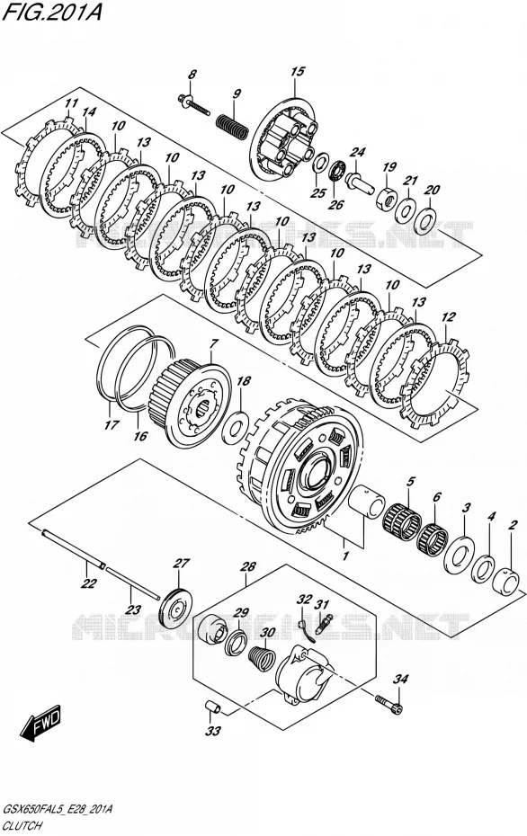 EMBRAYAGE Suzuki MOTO 650 GSX-F 2015  GSX650FA L5