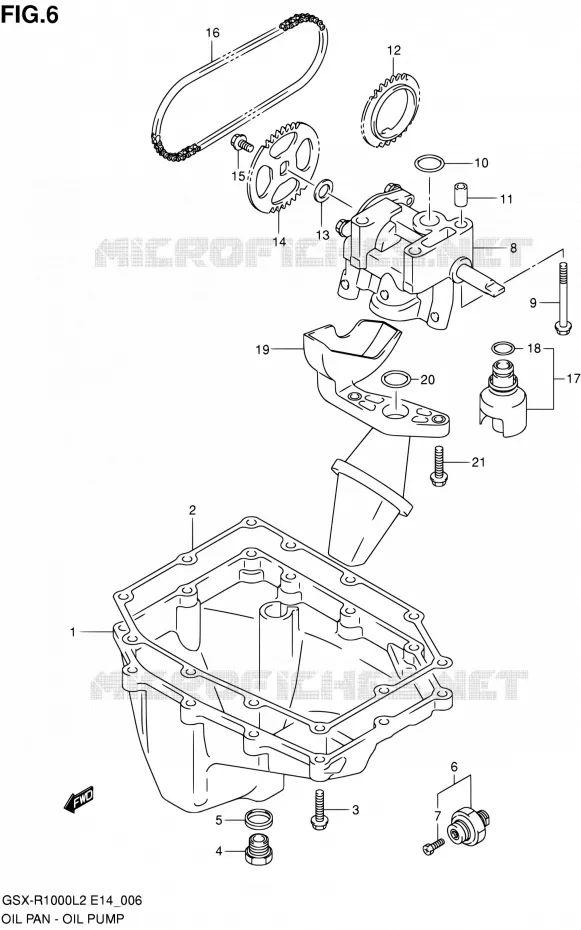 CARTER INFERIEUR - POMPE A HUILE Suzuki MOTO 1000 GSX-R 2012  GSX-R1000 L2 (E14)
