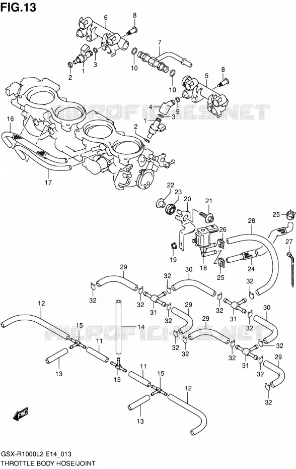 SYSTÈME D'INJECTION Suzuki MOTO 1000 GSX-R 2012  GSX-R1000 L2 (E14)