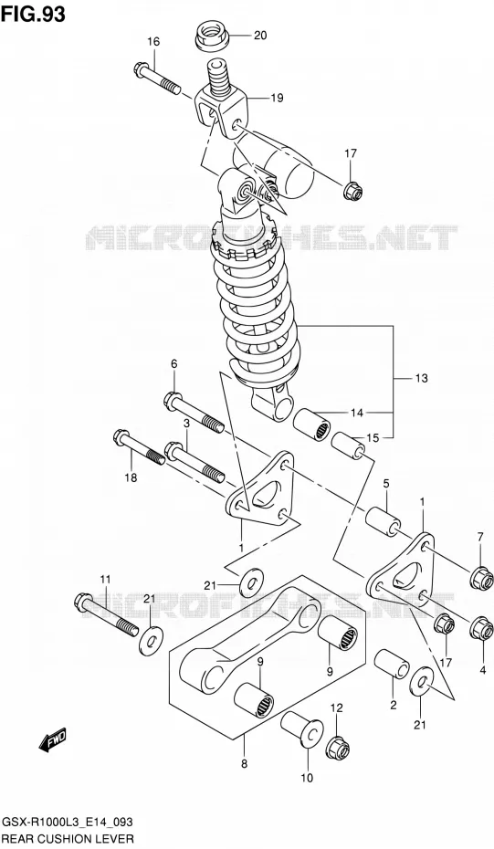 BIELLETTE D'AMORTISSEUR (GSX-R1000ZL3 E14) Suzuki MOTO 1000 GSX-R 2013  GSX-R1000 L3/GSX-R1000Z L3 (E14)