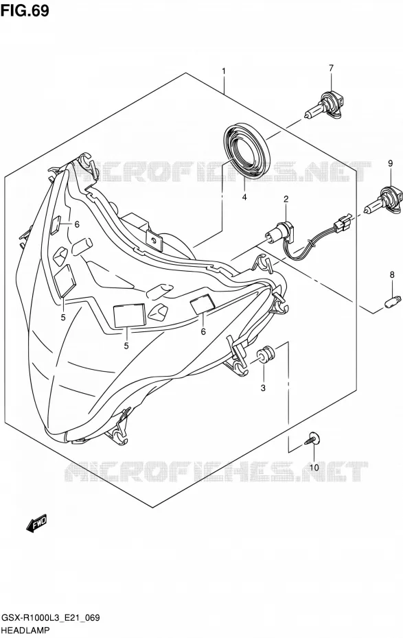 PHARE (GSX-R1000ZL3 E21) Suzuki MOTO 1000 GSX-R 2013  GSX-R1000 L3/GSX-R1000Z L3 (E24)