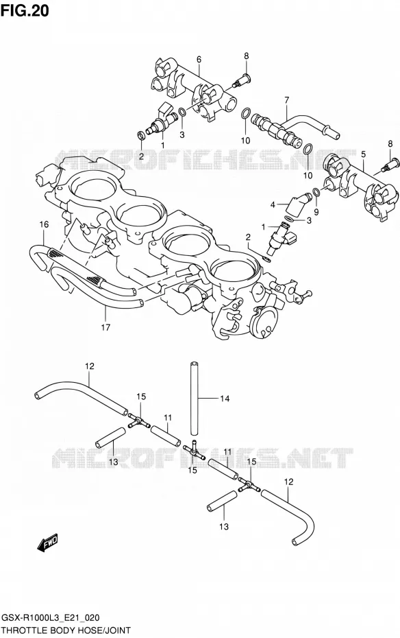 SYSTÈME D'INJECTION (GSX-R1000UFL3 E21) Suzuki MOTO 1000 GSX-R 2013  GSX-R1000 L3/GSX-R1000Z L3 (E24)