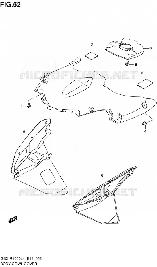 CARENAGES INTERIEURS Suzuki MOTO 1000 GSX-R 2014  GSX-R1000 L4 (E14)
