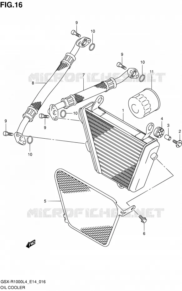 RADIATEUR D'HUILE Suzuki MOTO 1000 GSX-R 2014  GSX-R1000 L4 (E14)