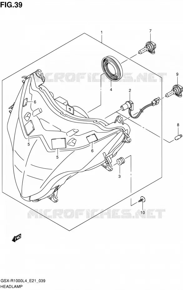 PHARE (GSX-R1000UFL4 E21) Suzuki MOTO 1000 GSX-R 2014  GSX-R1000 L4 (E21)