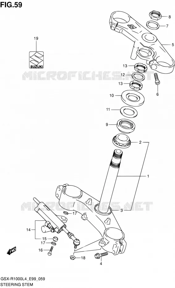 COLONNE DE DIRECTION Suzuki MOTO 1000 GSX-R 2014  GSX-R1000 L4 (E99)