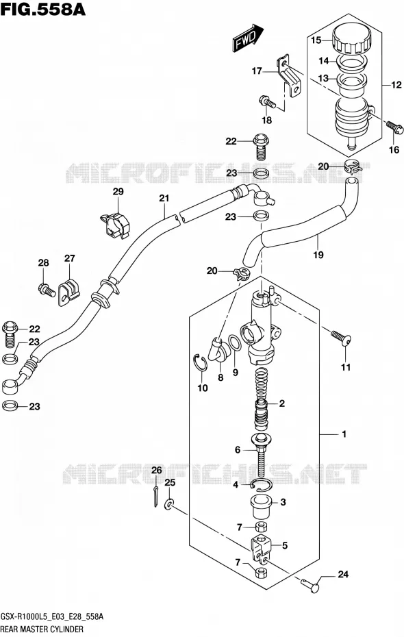 MAITRE CYLINDRE ARRIERE Suzuki MOTO 1000 GSX-R 2015  GSX-R1000 L5 (E03,E28,E33)