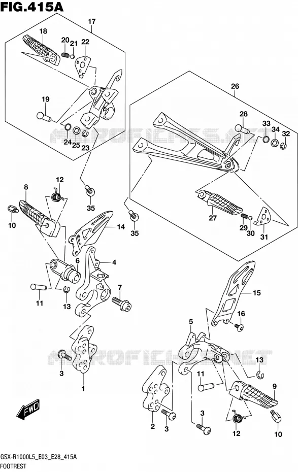 REPOSE PIED Suzuki MOTO 1000 GSX-R 2015  GSX-R1000 L5 (E03,E28,E33)