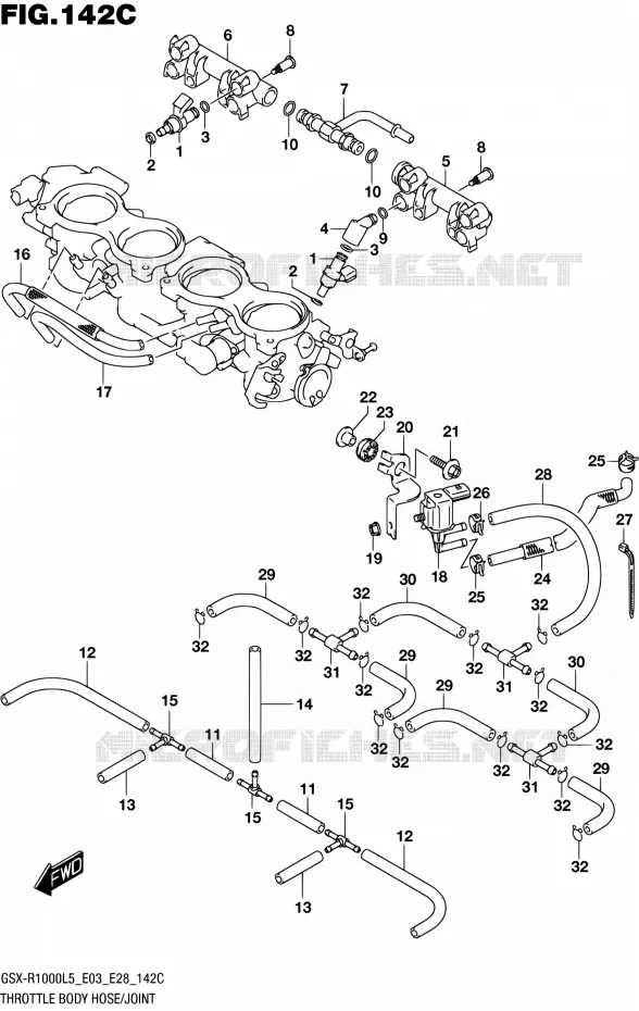 SYSTÈME D'INJECTION (GSX-R1000L5 E33) Suzuki MOTO 1000 GSX-R 2015  GSX-R1000 L5 (E03,E28,E33)