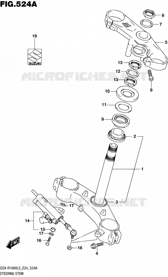 COLONNE DE DIRECTION Suzuki MOTO 1000 GSX-R 2015  GSX-R1000 L5 (E24)