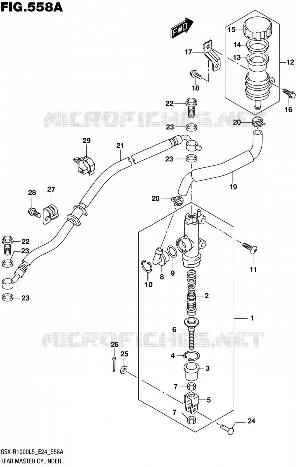 MAITRE CYLINDRE ARRIERE Suzuki MOTO 1000 GSX-R 2015  GSX-R1000 L5 (E24)