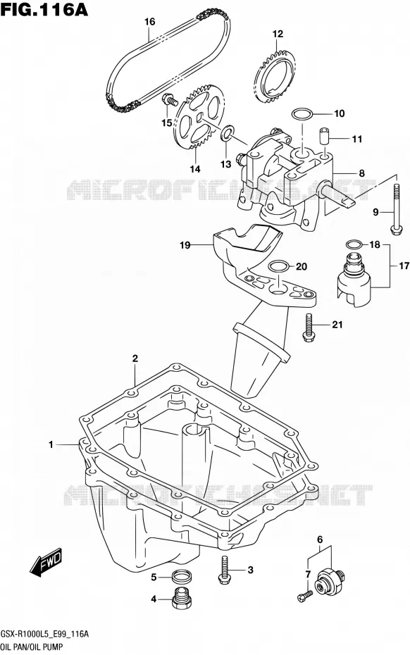 CARTER INFERIEUR - POMPE A HUILE Suzuki MOTO 1000 GSX-R 2015  GSX-R1000 L5 (E99)