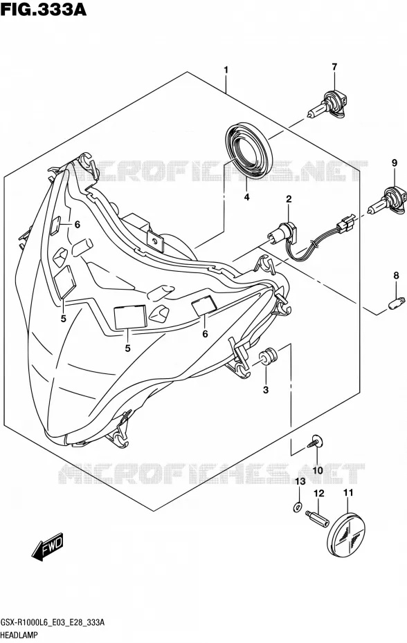 PHARE (GSX-R1000L6 E03) Suzuki MOTO 1000 GSX-R 2016  GSX-R1000 L6 (E03,E28,E33)