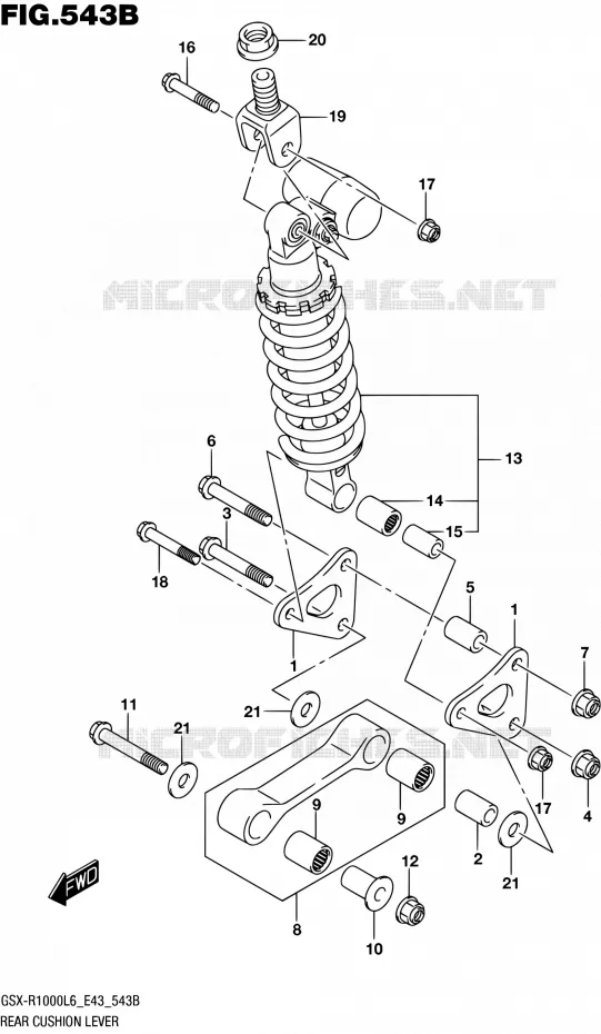 BIELLETTE D'AMORTISSEUR (GSX-R1000AL6 E43) Suzuki MOTO 1000 GSX-R 2016  GSX-R1000 L6 (E43)