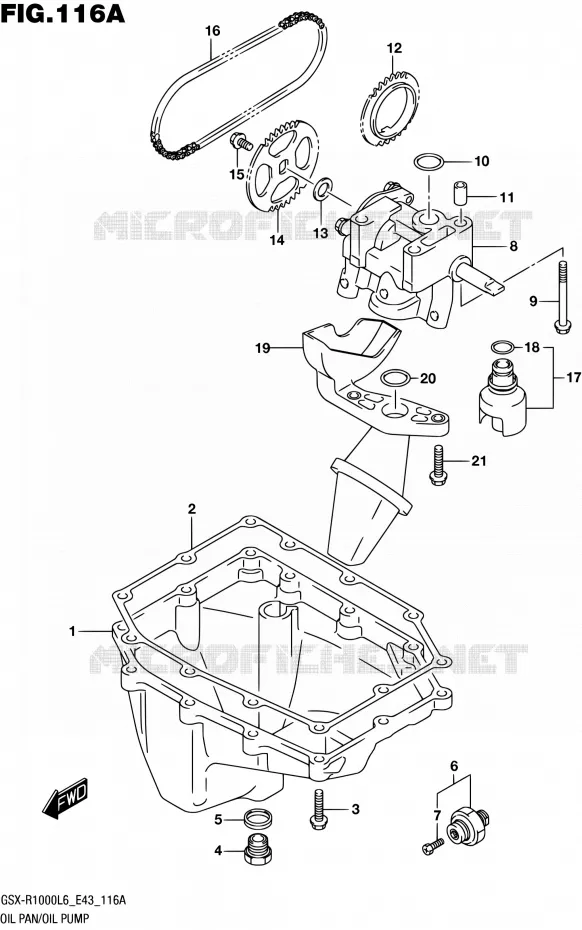 CARTER INFERIEUR - POMPE A HUILE Suzuki MOTO 1000 GSX-R 2016  GSX-R1000 L6 (E43)