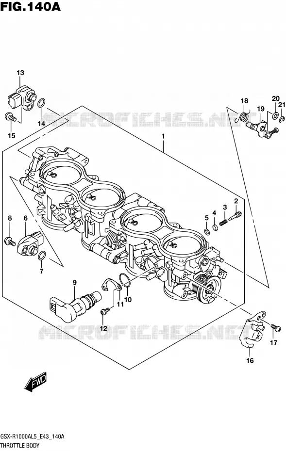 CORPS DE PAPILLON Suzuki MOTO 1000 GSX-R 2015  GSX-R1000A L5 (E43)
