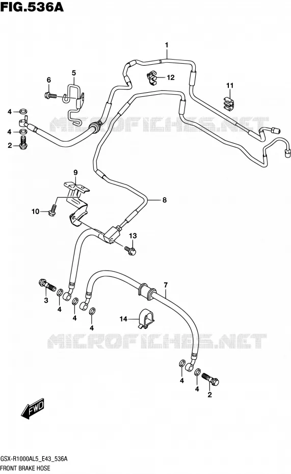 DURITE DE FREIN AVANT Suzuki MOTO 1000 GSX-R 2015  GSX-R1000A L5 (E43)