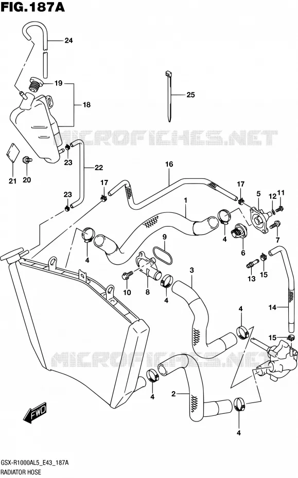 DURITE DE RADIATEUR Suzuki MOTO 1000 GSX-R 2015  GSX-R1000A L5 (E43)