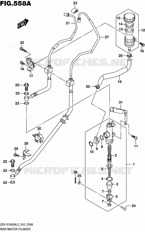 MAITRE CYLINDRE ARRIERE Suzuki MOTO 1000 GSX-R 2015  GSX-R1000A L5 (E43)
