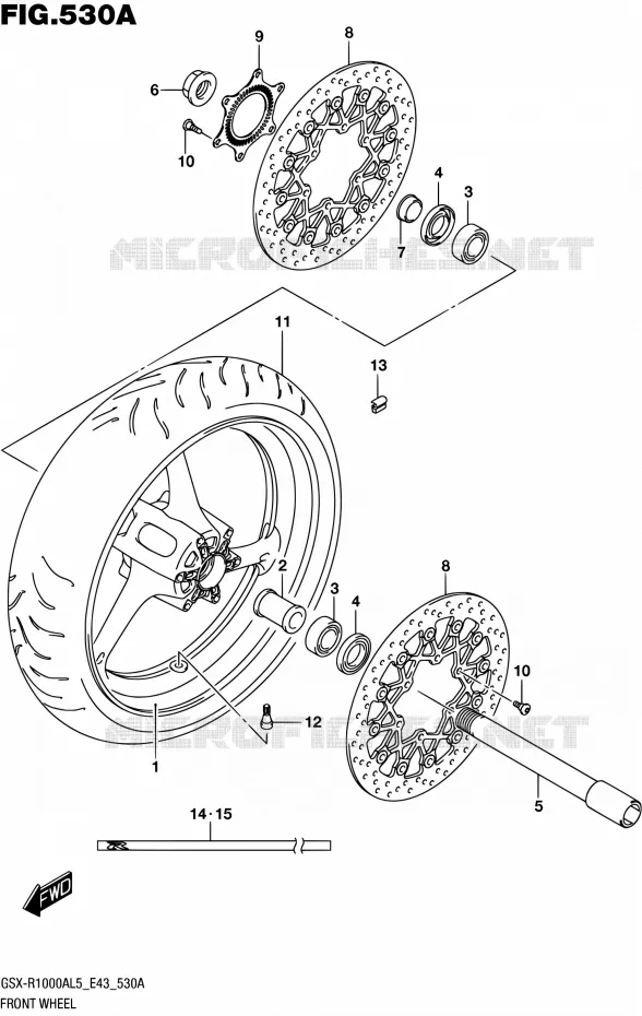 ROUE AVANT Suzuki MOTO 1000 GSX-R 2015  GSX-R1000A L5 (E43)