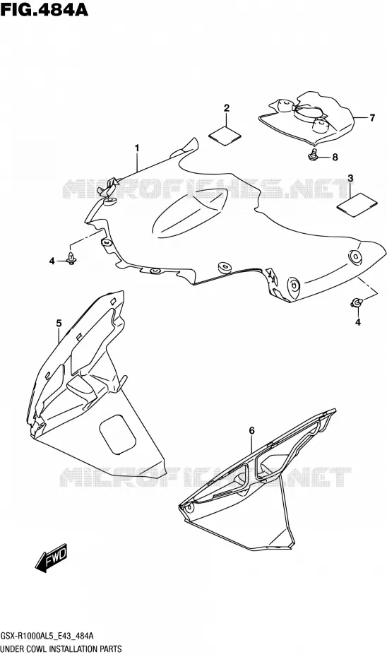 SUPPORTS / FIXATIONS CARENAGES Suzuki MOTO 1000 GSX-R 2015  GSX-R1000A L5 (E43)