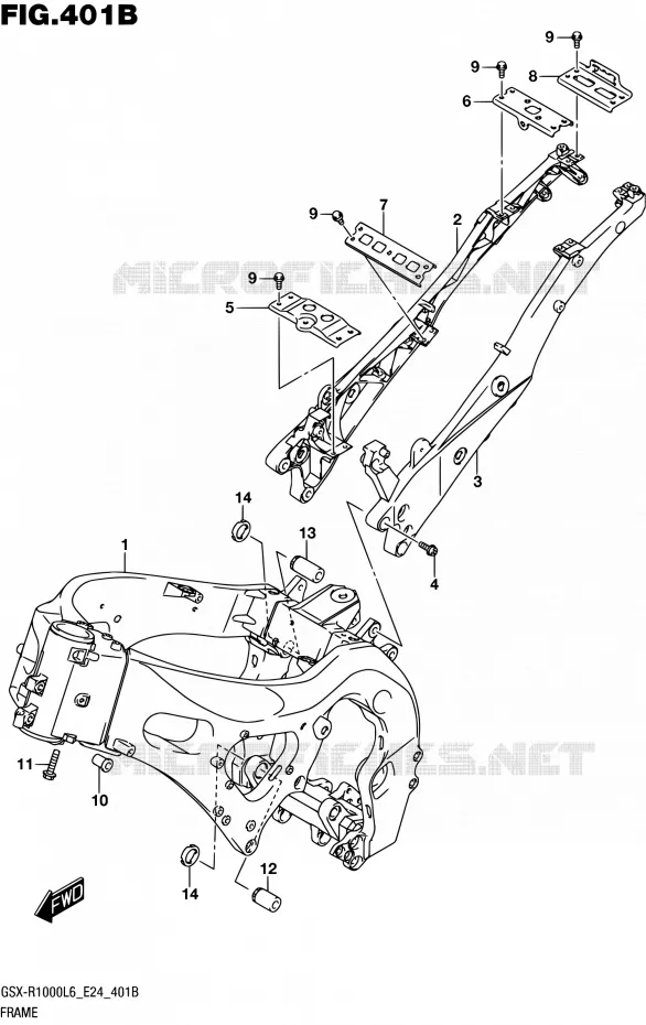 CADRE (GSX-R1000AL6 E24) Suzuki MOTO 1000 GSX-R 2016  GSX-R1000A L6 (E24)