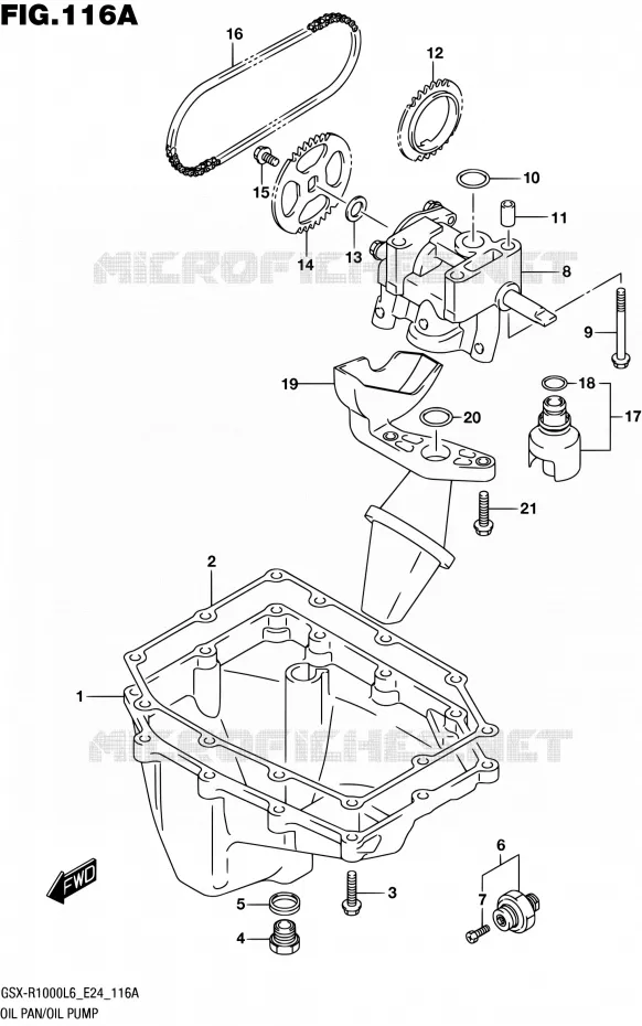 CARTER INFERIEUR - POMPE A HUILE Suzuki MOTO 1000 GSX-R 2016  GSX-R1000A L6 (E24)