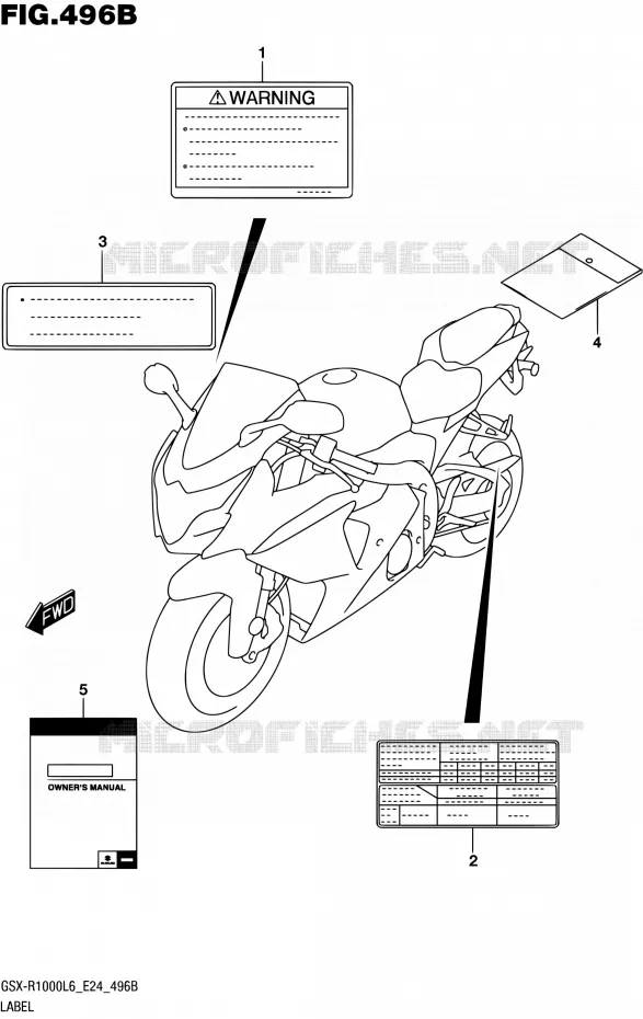 ETIQUETTE (GSX-R1000AL6 E24) Suzuki MOTO 1000 GSX-R 2016  GSX-R1000A L6 (E24)