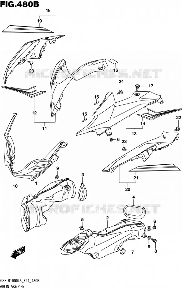 PRISE D AIR (AJP,JSP) Suzuki MOTO 1000 GSX-R 2016  GSX-R1000A L6 (E24)