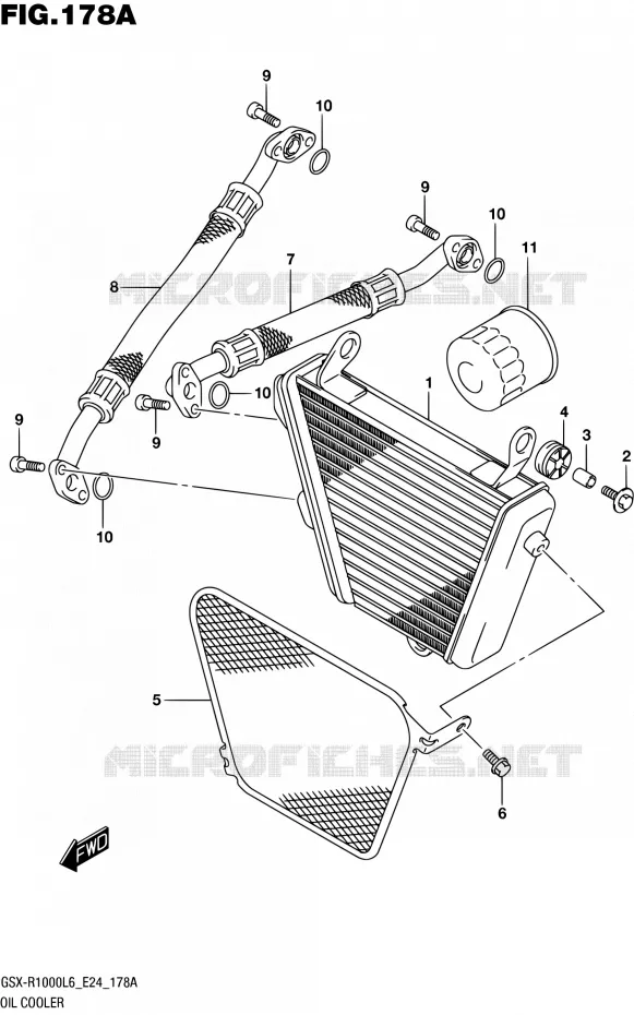 RADIATEUR D'HUILE Suzuki MOTO 1000 GSX-R 2016  GSX-R1000A L6 (E24)