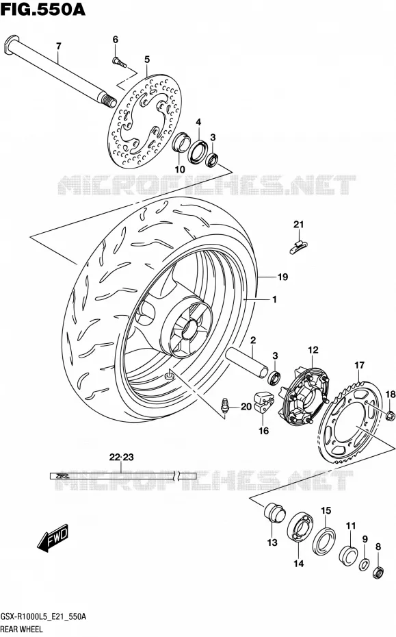 ROUE ARRIERE Suzuki MOTO 1000 GSX-R 2015  GSX-R1000UF L5 (E21)