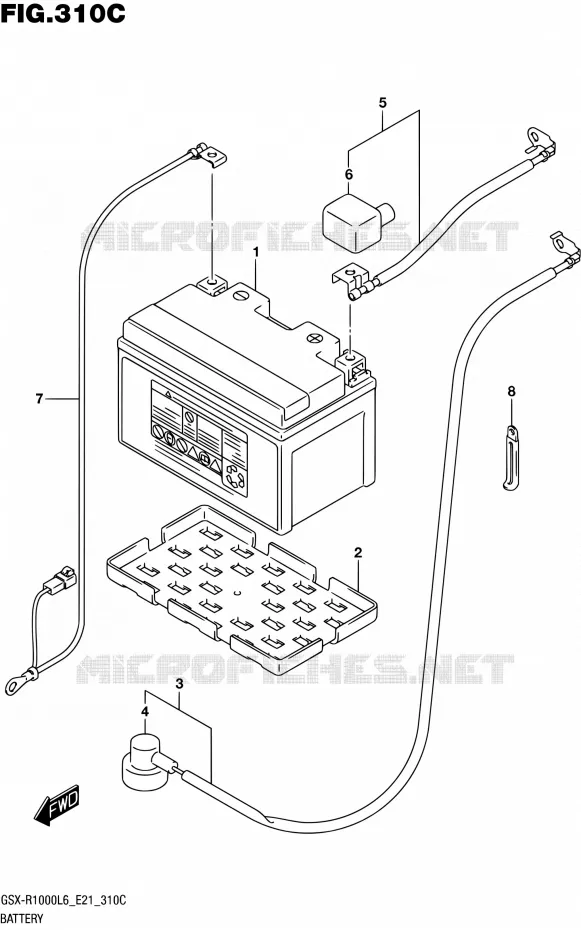 BATTERIE (GSX-R1000UFL6 E21) Suzuki MOTO 1000 GSX-R 2016  GSX-R1000UF L6 (E21)