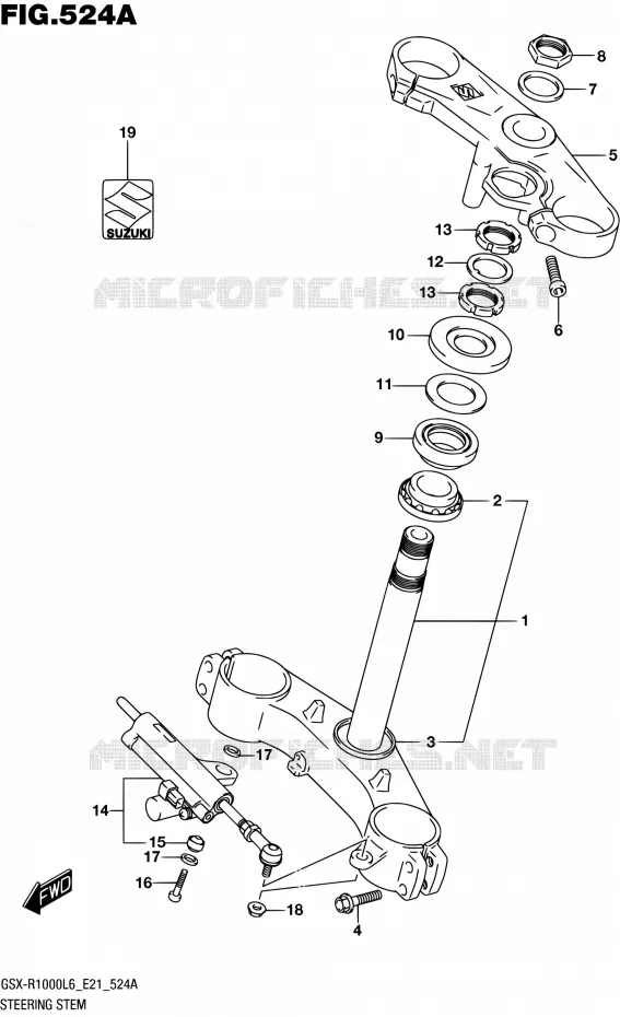 COLONNE DE DIRECTION Suzuki MOTO 1000 GSX-R 2016  GSX-R1000UF L6 (E21)